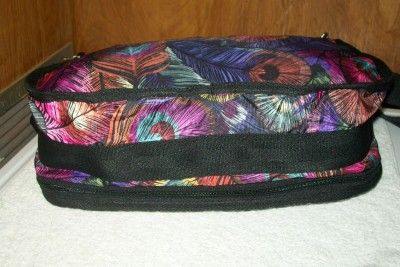 LESPORTSAC MASQUERADE PEACOCK PATTERN EVERYDAY HAND BAG PURSE W 