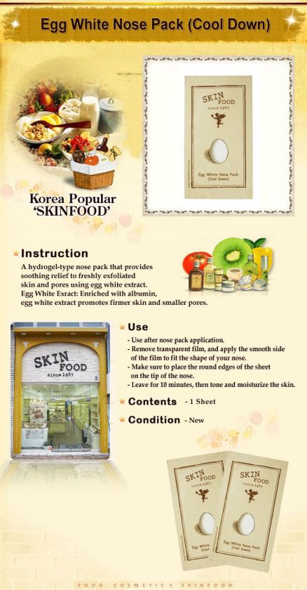 SKIN FOOD] SKINFOOD Egg White Nose Pack   Cool Down  