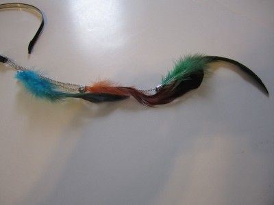 12 14 Beautiful Feather Hanging Headband Colored NWT  