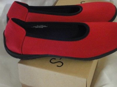 Footsmart Womens Stretchies Slip On Shoes Red FLAT Orthopedic sz 7 $ 