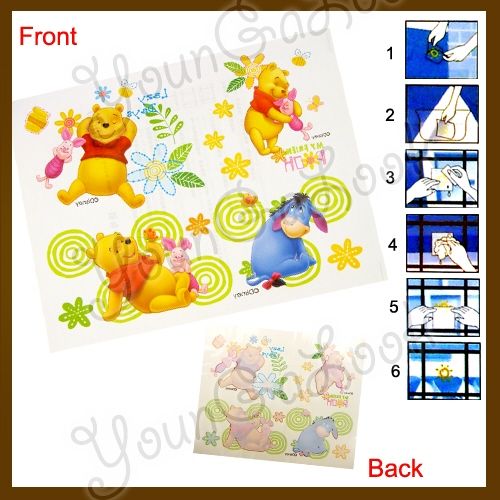 DISNEY Lovely POOH PIGLET EEYORE Window Vinyl Sticker  