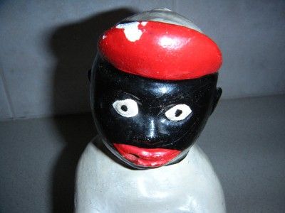 VINTAGE CONCRETE FOLK ART BLACK AMERICANA JOCKEY  