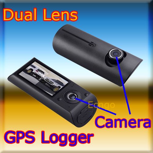  Camera Vehicle Recorder 2.7 Inch Screen GPS Logger Vehicle Black 