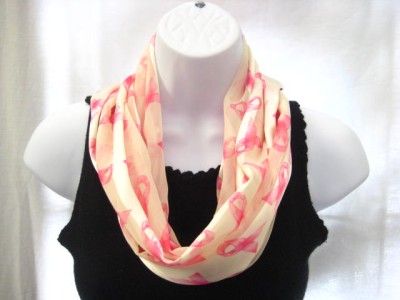 NEW BREAST CANCER AWARENESS SCARF PINK RIBBONS SCARF  