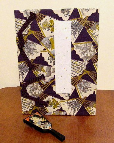 Asian Journal, Notebook, Scrapbook   Purple & Gold Fans, Rice Paper 