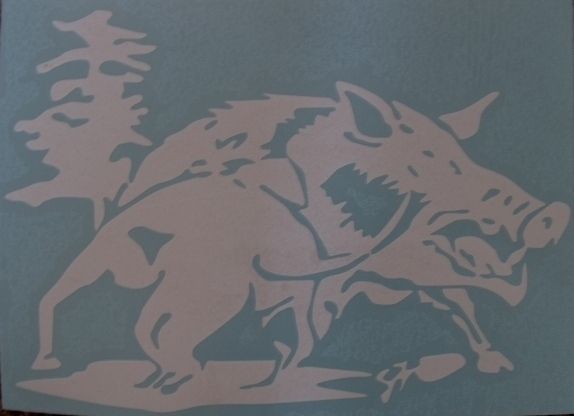 Dog on Hog hunting window sticker/decal/graphic  