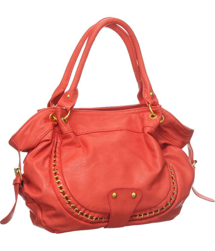 Coral/Salmon Pink Golden Chain Accent Hobo DesignerNila  