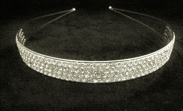 Bridal Crystal Wedding Hair Jewelry Accessory Silver Plated Tiara 4 