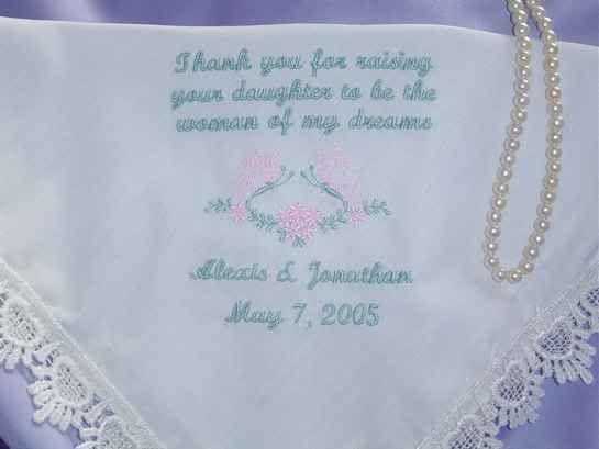 Mother Bride Butterfly wedding Handkerchief favor gift  