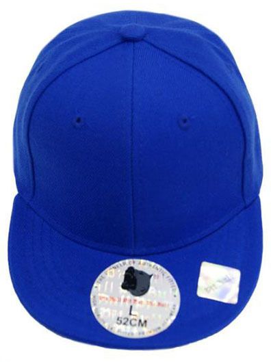 BLUE KID KIDS CHILD CHILDREN FLAT BILL BRIM FITTED HAT  