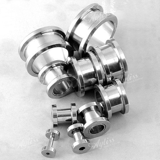 19 Style Stainless Steel Screw Ear Plug Tunnel Stretcher Flesh Gauge 