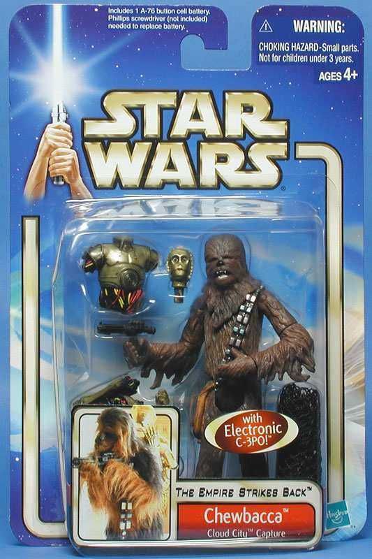 Star Wars 2002 CHEWBACCA cloud city capture c 3po attack of the clones 