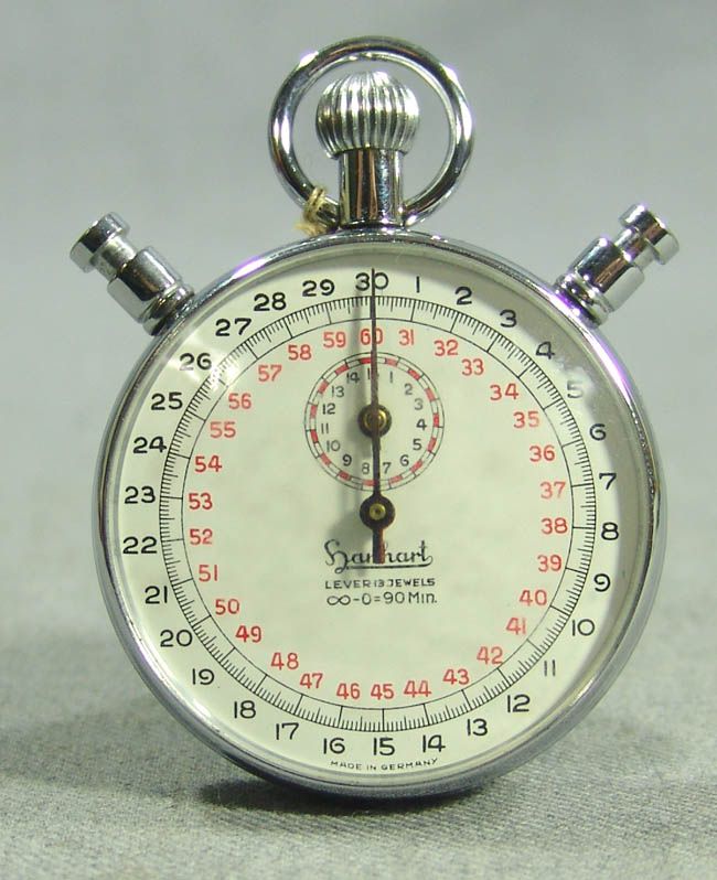 WWII GERMAN HANHART POCKET STOP WATCH SPLIT CHRONOMETER  