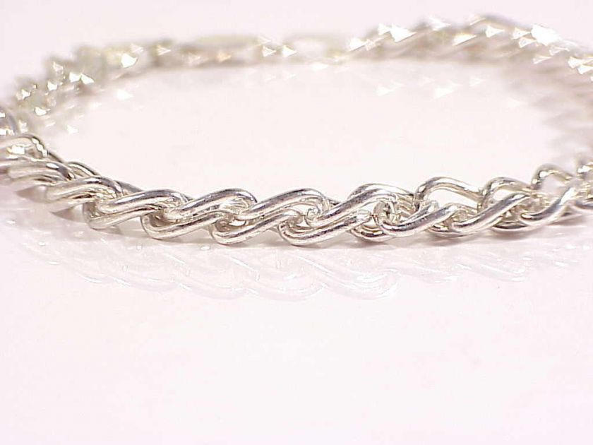 Sterling Silver 925 Italy Spiga Chain Link Bracelet  