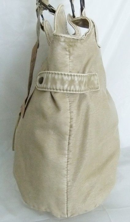 Sparrow True Vintage Faux Khaki Leather Hobo Handbag  