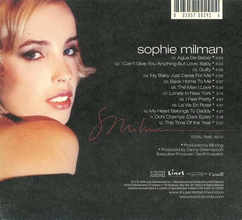 Sophie Milman   CD 803057002924  