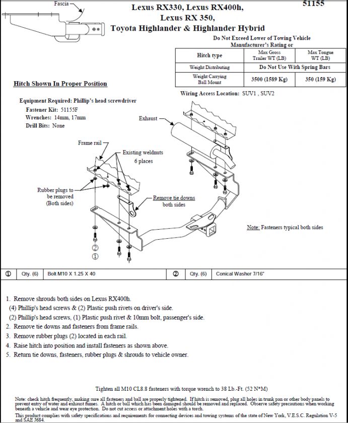 COMPLETE TRAILER HITCH PACKAGE ~ DO IT YOURSELF ~ EASY  