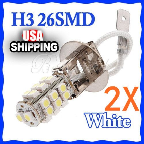 H3 Car SMD 26 LED White Headlight Bulb Head Light 12V 3W US fast 