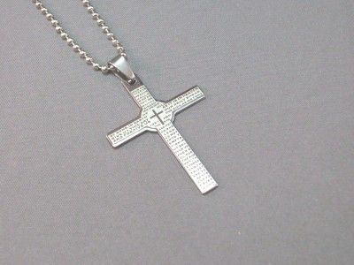 Christian Pendant   Our Father Lords Prayer Etched Cross   Ball 