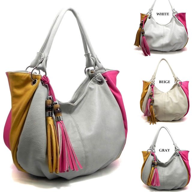 New Fashion Multi Color Tassel Shoulder Bag Hobo Satchel Tote Purse 