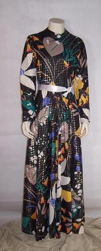 Vintage 1970s Maxi Dress Touch of Gold   S  