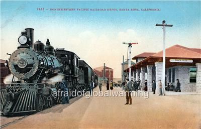 Old Photo Santa Rosa Calif Northwestern Pacific Depot  