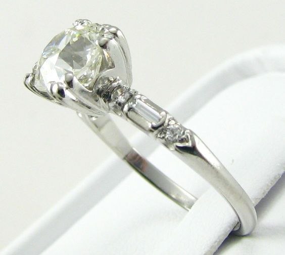 VS1 1.81CT Vintage ENGAGEMENT RING   PLATINUM Estate  