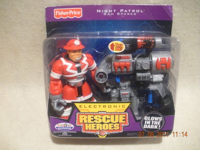 Rescue Heroes TRU ExclusiveNight Patrol Sam Sparks New  