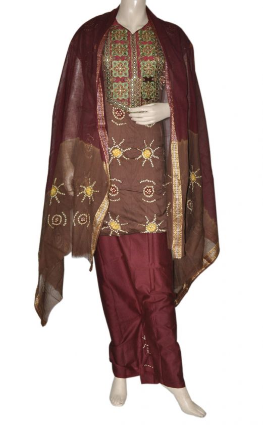 Salwar Suit Indian Boho Bandhej Shalwar Kameez Cotton  