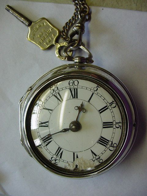 1760 Sterling Fusee Pocket Watch in Original Condtition and Keeps Time 