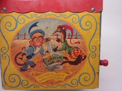 Jack in Box MATTEL 1950s Routledge JOLLY TUNE Clown  