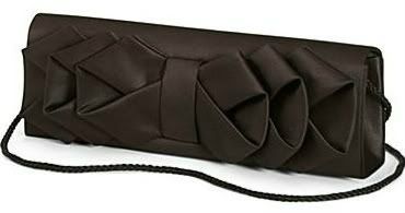 NEW Jacqueline Ferrar JR Black Bow Evening Clutch Bag Purse Handbag 