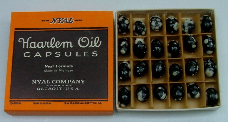 VINTAGE NYAL HAARLEM OIL CAPSULES BOX & CONTENTS  