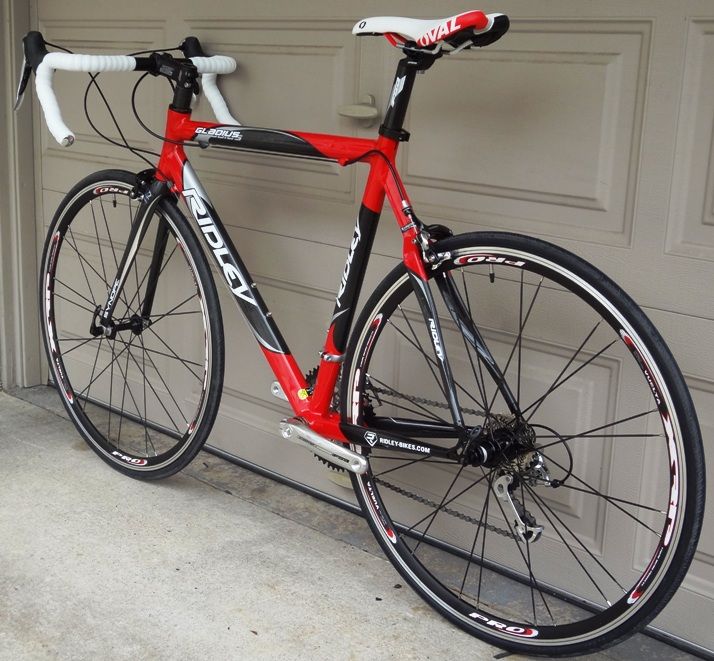 NEW RIDLEY CARBON COMPOSITE TRIPLE ALLOY 105 FSA 54CM RED LARGE PICS 