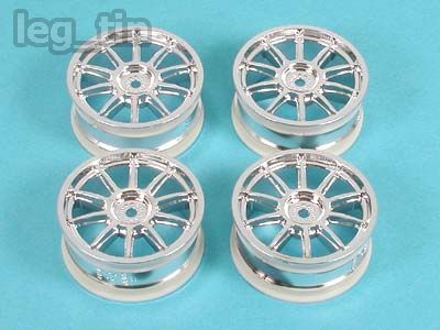 Tamiya 53860 RC 10 Spoke Metal Plated Wheels 24mm / + 0  