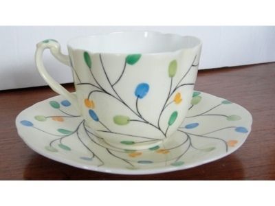 Old Paragon Hand Painted Vellum China Cup and Saucer  