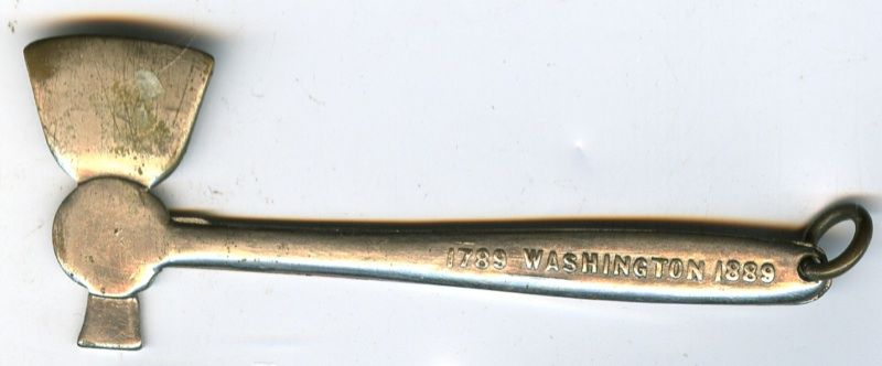 George Washington vintage 1889 axe fob  