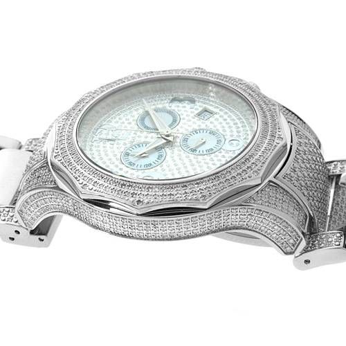 New ICE LINK Swiss Movement Diamond Stainless Steel Mens Chronograph 