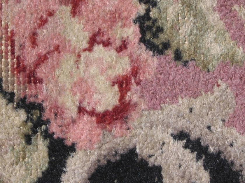 Lees Mid century 50s 60s Carpet Area Rug Floral Pink Hollywood Regency 