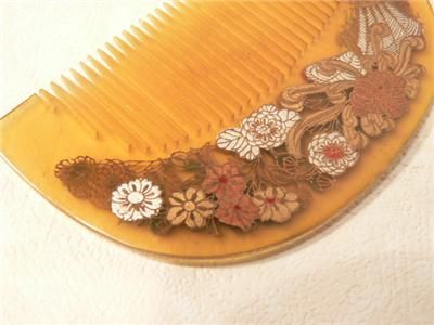 Japanese Antique Kushi Traditional Comb Inlaid  