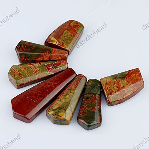 NATURAL MULTICOLOR PICASSO JASPER GEMSTONE BEADS PENDANT SET  