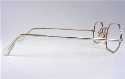 NOS 60s VINTAGE GOLD OCTAGON BOIC RETRO EYEGLASS FRAMES  