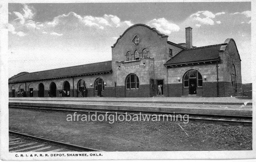 Old Photo Shawnee OK Shawnee Railroad Depot  