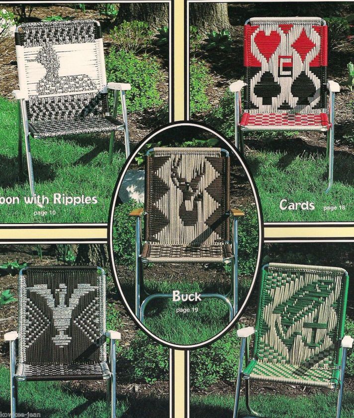 Macrame LAWN CHAIR PATTERNSgolfer;fish;buck;sailboat 051555096031 