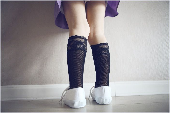 Boutique High elastic Fishnet Knee Socks One Size 1T 3T  