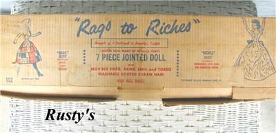 1950s Deluxe Reading RAGS TO RICHES doll Booklet/ TAG  