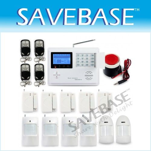 Wireless GSM/Landline Security Alarm System + 2 Wired PIR Motion 