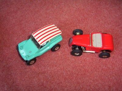 1960s AURORA HO SLOT CAR MODEL MOTORING RACE SET W/ 4 CARS  