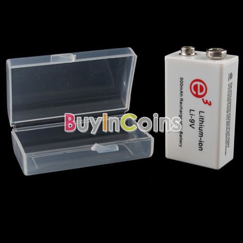 9V Li ion 500mAh e3 Rechargeable Lithium ion Battery for Clocks Radios 