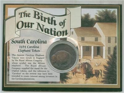   Carolina ELEPHANT Token STATE Coin FREE SHIP Info Holder INCLUDEDSEE